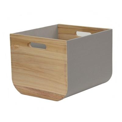 11"x13" Paulownia Wood with Solid Color Fabric Large Milkcrate Gray - Project 62™