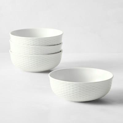 Pillivuyt Basketweave Porcelain Cereal Bowls - Set of 4