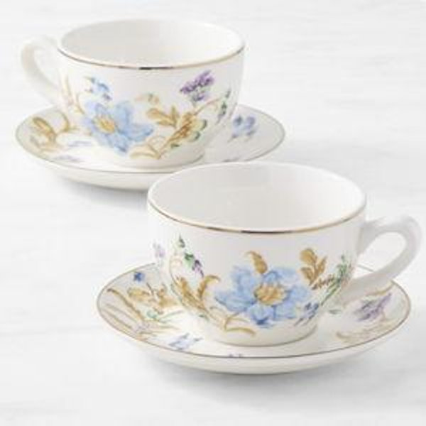 Bridgerton x Williams Sonoma Floral Cups & Saucers