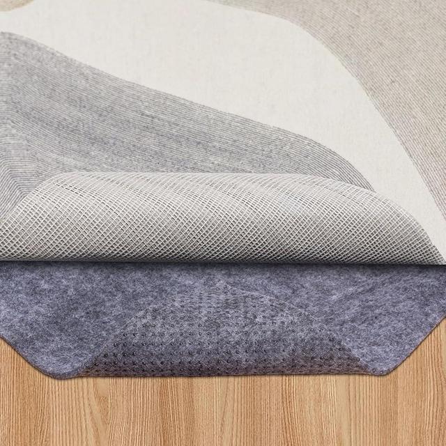 Non Slip Rug Pad, 1/4” Extra Thick Felt Under Rug, 8X10 Ft Cushioned Carpet Padding for Area Rugs, Hardwood Floors, Laminate, Tile, Keep Your Rugs Safe and in Place