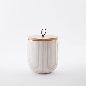 Textured Kitchen Cannister, Medium, White Lines