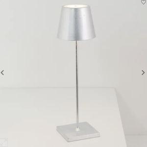 Poldina Pro Rechargeable LED Table Lamp: Color Silver Leaf