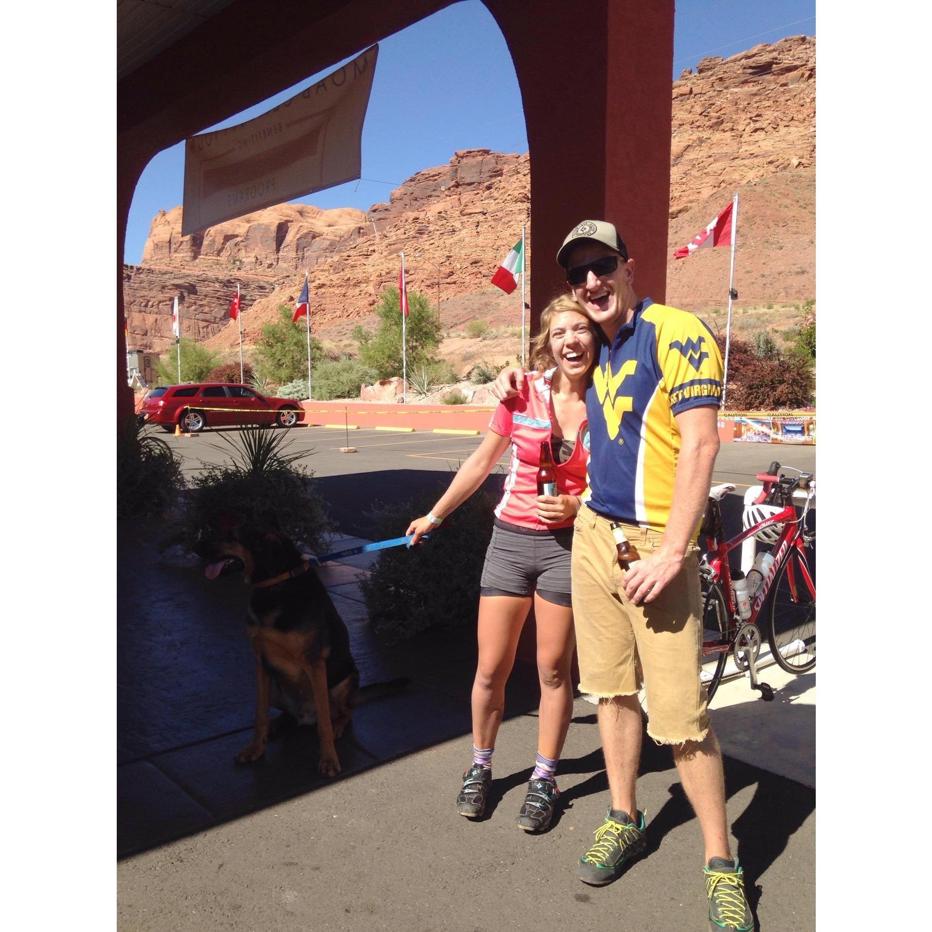 Biking a century together in Moab!