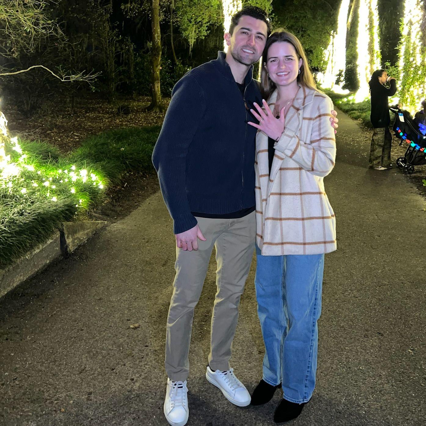 Right after he finally proposed, with our friends right there to surprise me.
