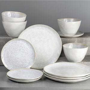 Nico Stoneware Reactive Glaze 12 -Piece Dinnerware Set