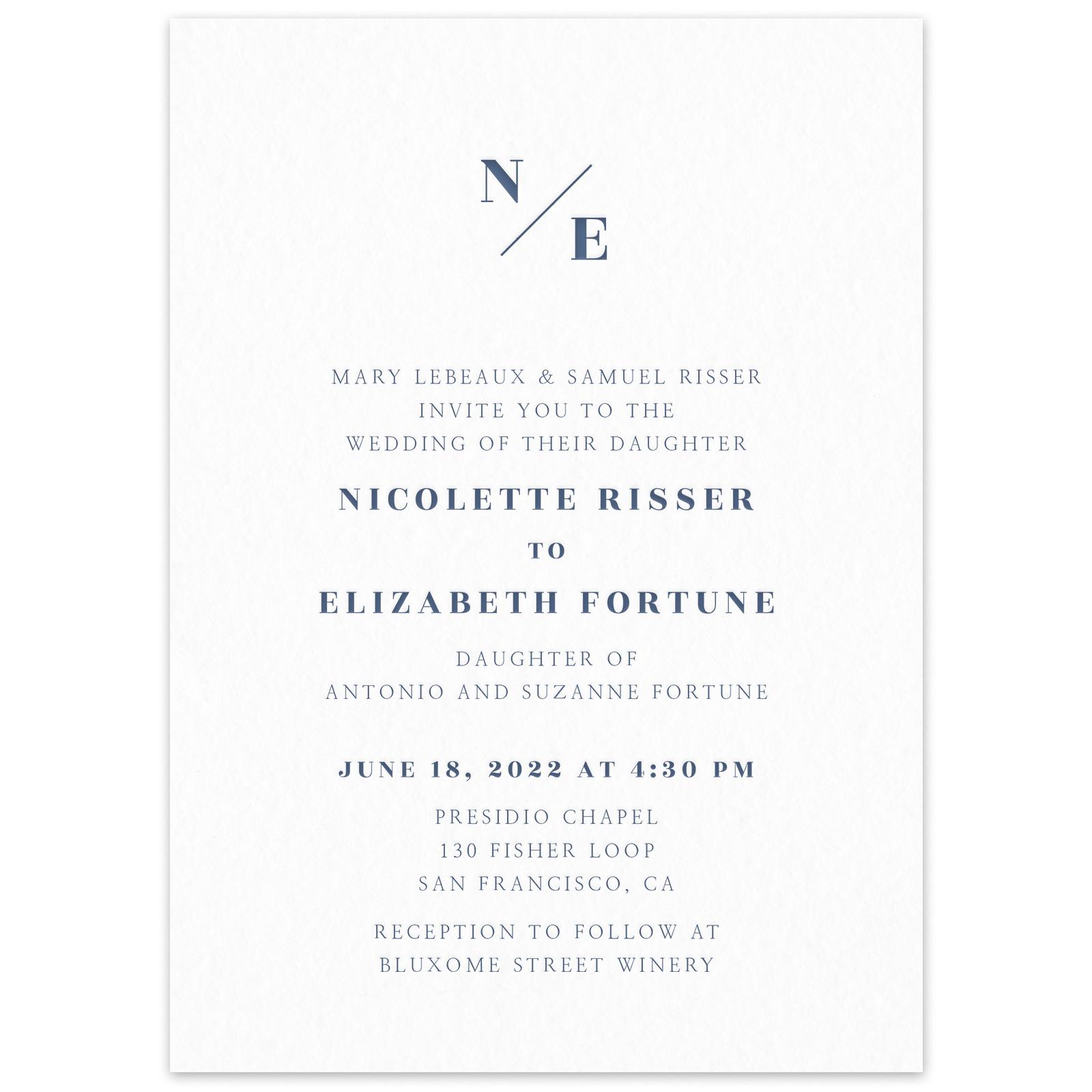 Zola Invites + Paper, Invitation Florence Stamp Letterpress Single