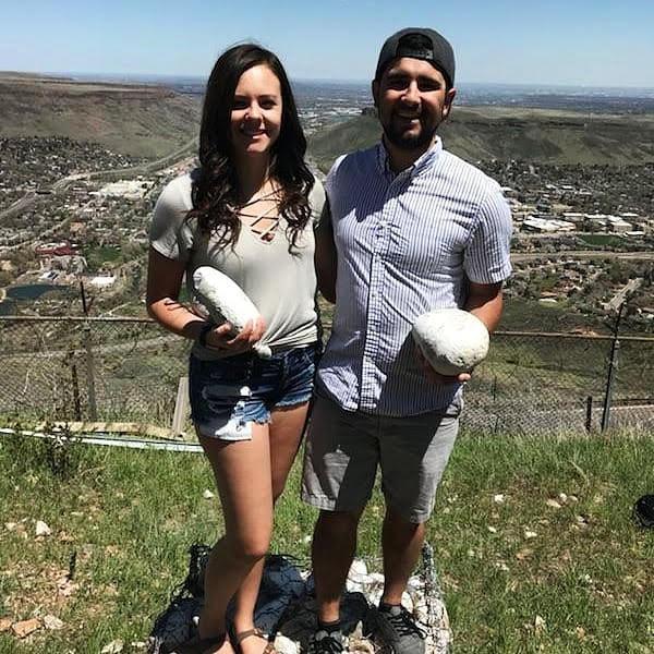 Picking out our rocks to take home from the "M" shortly before graduation