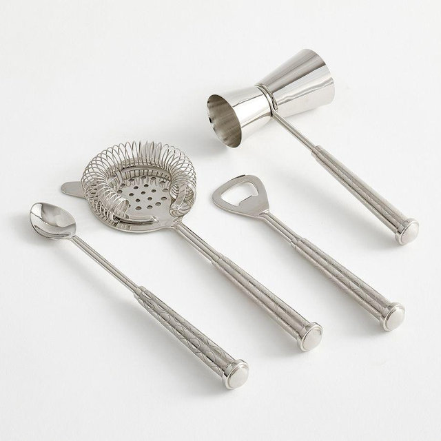 Monique Lhuillier Trelliage Bar Tools, Set of 4 - Silver