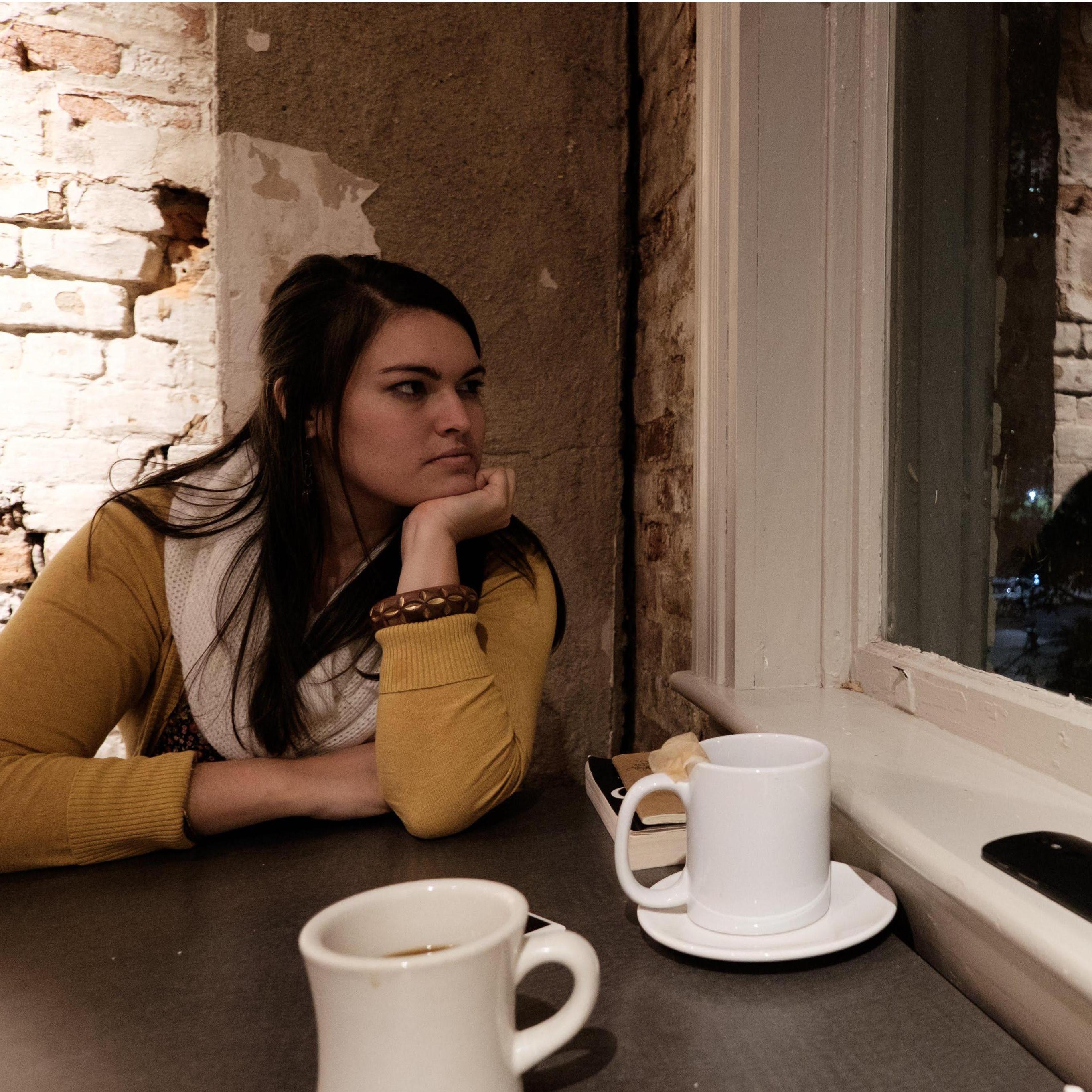 Distracting Bailey from studying at Morning Times Coffee in downtown Raleigh