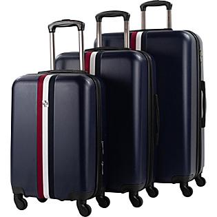 American Sport Plus Stripes 3 Piece Expandable Spinner Luggage Set