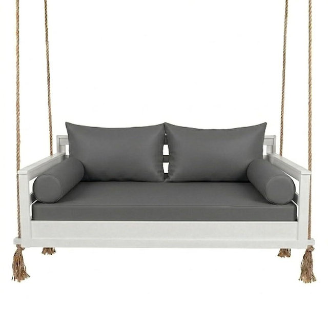 WQZWDFC Outdoor Daybed Cushion Cover Twin Size Patio Swing Bed Mattress Bolster Pillow Fitted Sheet Covers with Zipper -Only Cover (Dark Gray)