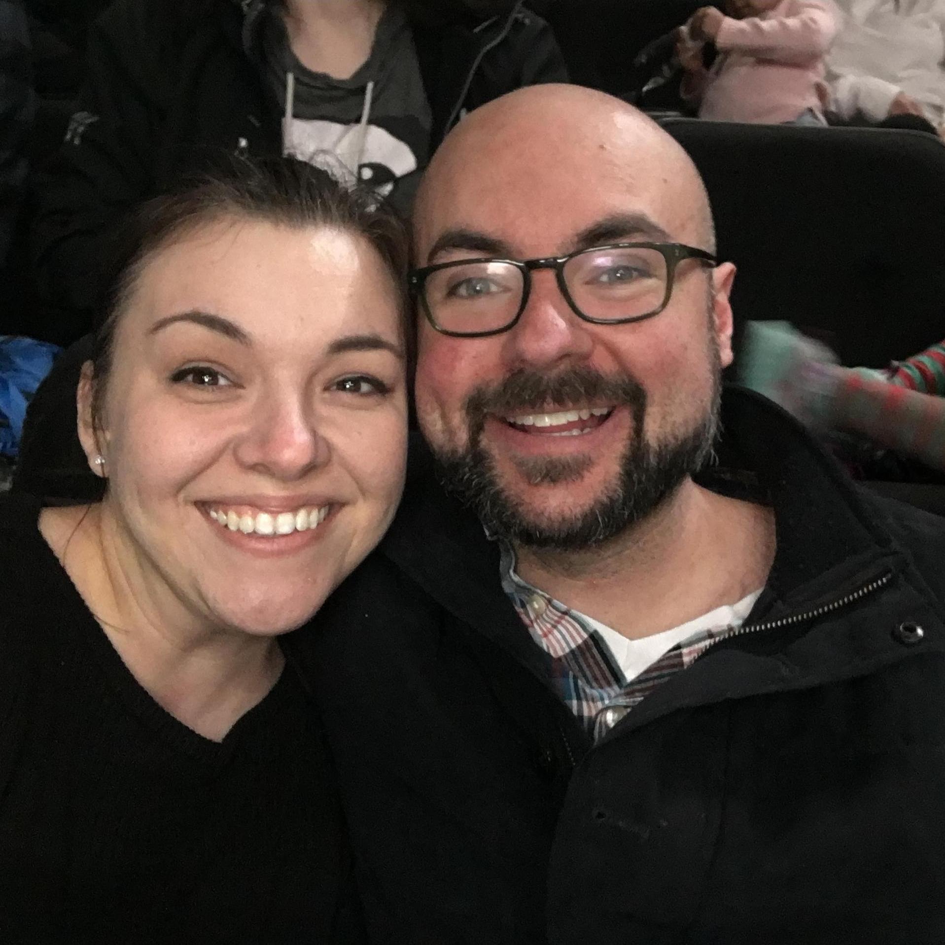 This is early in our relationship, when we went to see monster trucks.  That *was* an option instead of the symphony, just so you know.