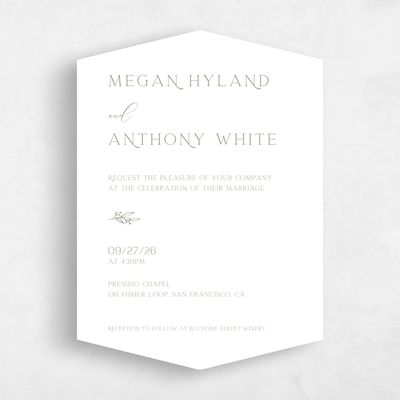 White Diamond Wedding Invitation - Eldridge Portrait