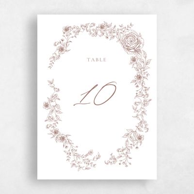 Chestnut, Brown Wedding Table Number - Taylan