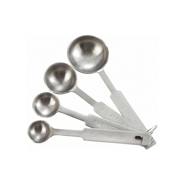 Winco Measuring Spoon Set, 4-piece, Deluxe, Stainless Steel