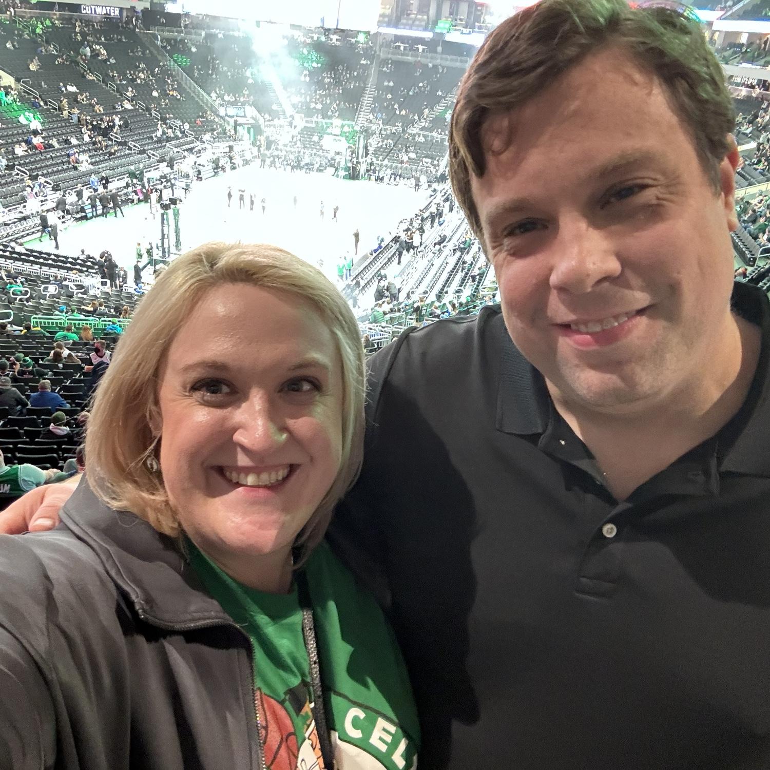 Corey surprised me with tickets to my first Boston Celtics game in Milwaukee (January 2024)