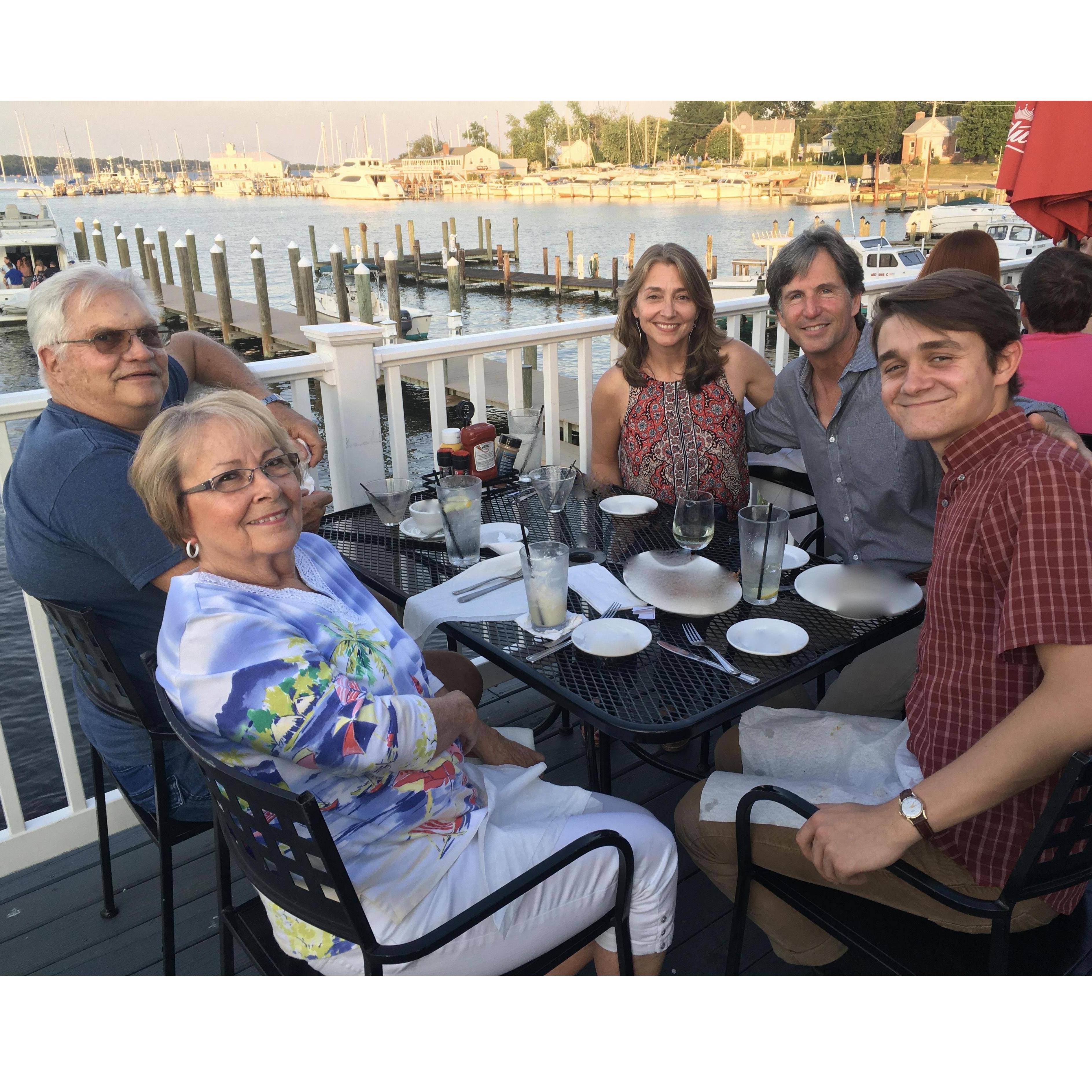 Dinner on Solomon's Island at The Lighthouse. 
(Randy, Janice, Lynn, Joe, & Jake)