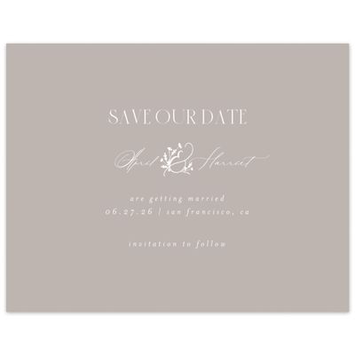 Greige, Brown Wedding Digital Save the Date - Olmo Landscape