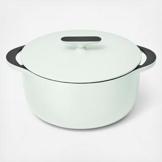 Enameled Cast Iron Dutch Oven with Flat Lid