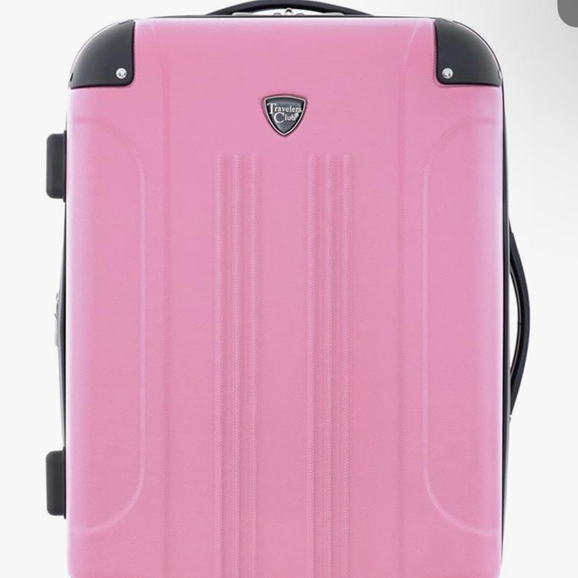 Travelers Club Chicago Hardside Expandable Spinner Luggages, Hot Pink, 20" Carry-On, HS-20720-EX-690N