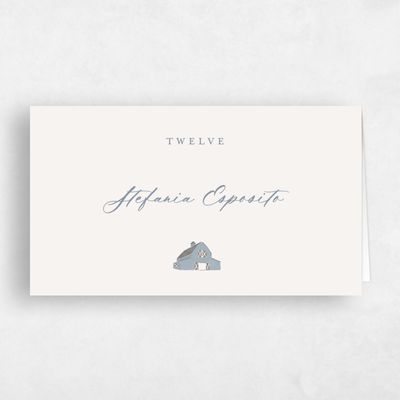 Blue Summer Wedding Place Card - Sable