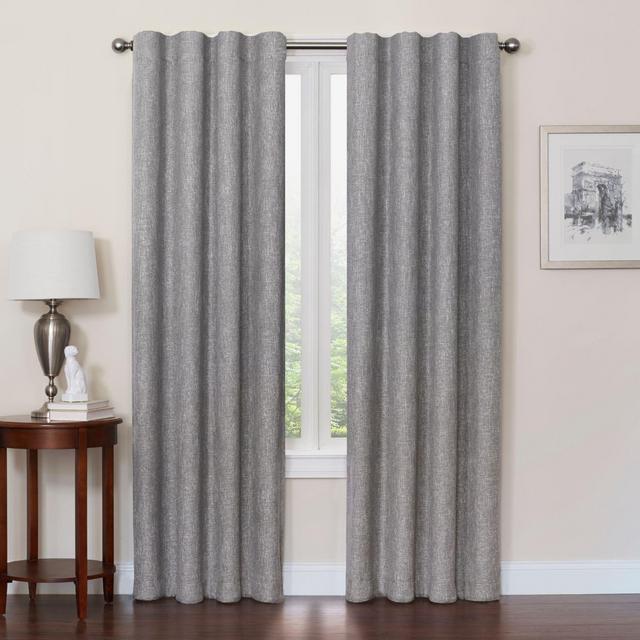 Quinn 63-Inch 100% Blackout Insulated Rod Pocket/Back Tab Window Curtain Panel in Grey