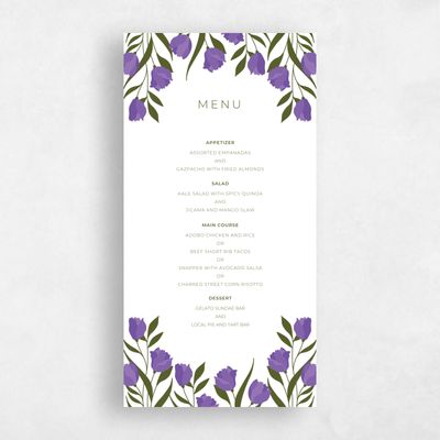 Purple Wedding Menu - Crofton