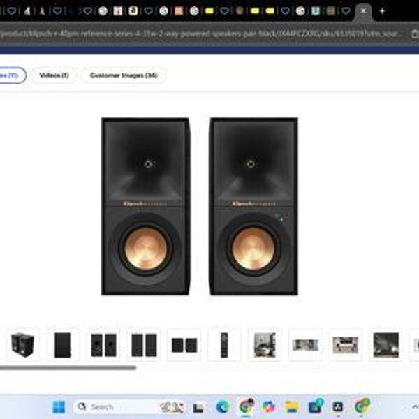 Klipsch - R-40PM Reference Series 4" 35W 2-Way Powered Speakers (Pair) - Black