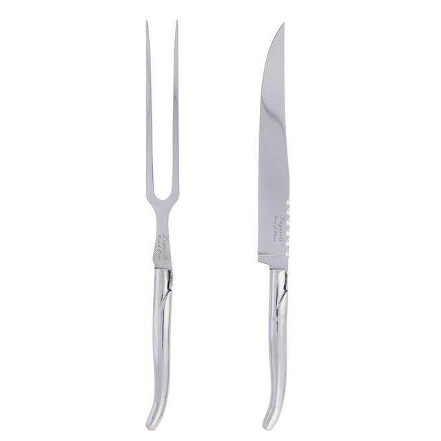 French Home Laguiole Stainless Steel Carving Knife and Fork Set