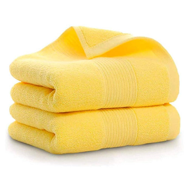 LRUUIDDE Bathroom Hand Towels 2 Set, Cotton Hand Towel for Bath, Hand, Face, Kitchen, Super Soft, Highly Absorbent, Machine Washable, Size 14" x 30" (Yellow)…