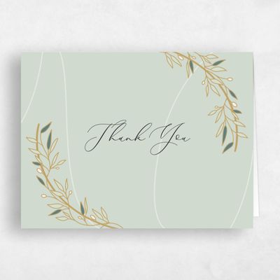 Light Sage, Green Wedding Thank You - Stefana Landscape