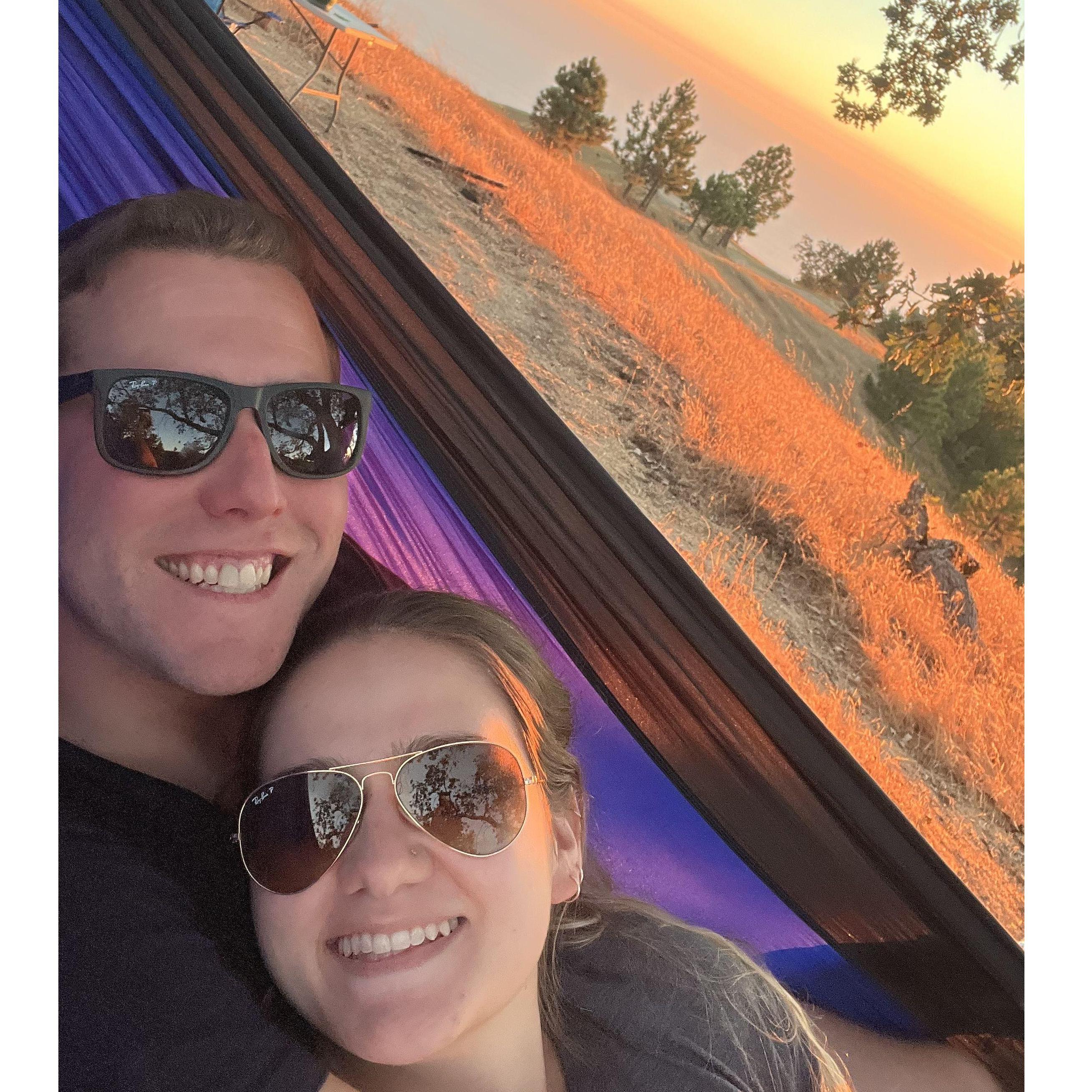 Our favorite place to be is in the hammock with a drink watching a sunset!
