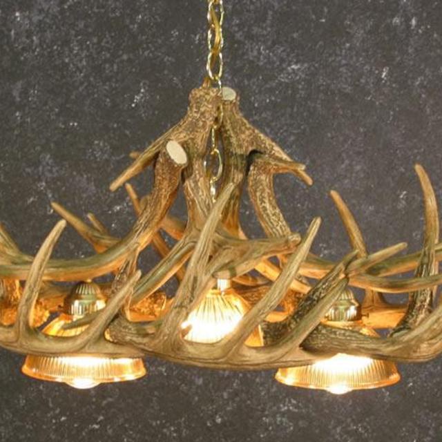 Whitetail 10 Antler Chandelier w/ Downlights