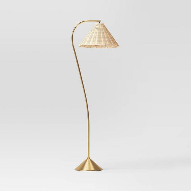 Gooseneck Floor Lamp with Natural Shade - Threshold™