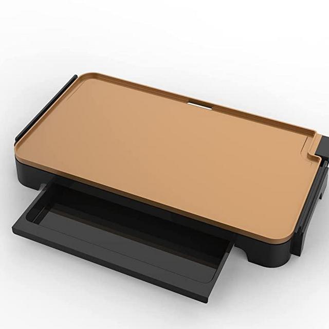 CRUX 22” XL Copper Ceramic TI Griddle with Warming tray, Matte Black