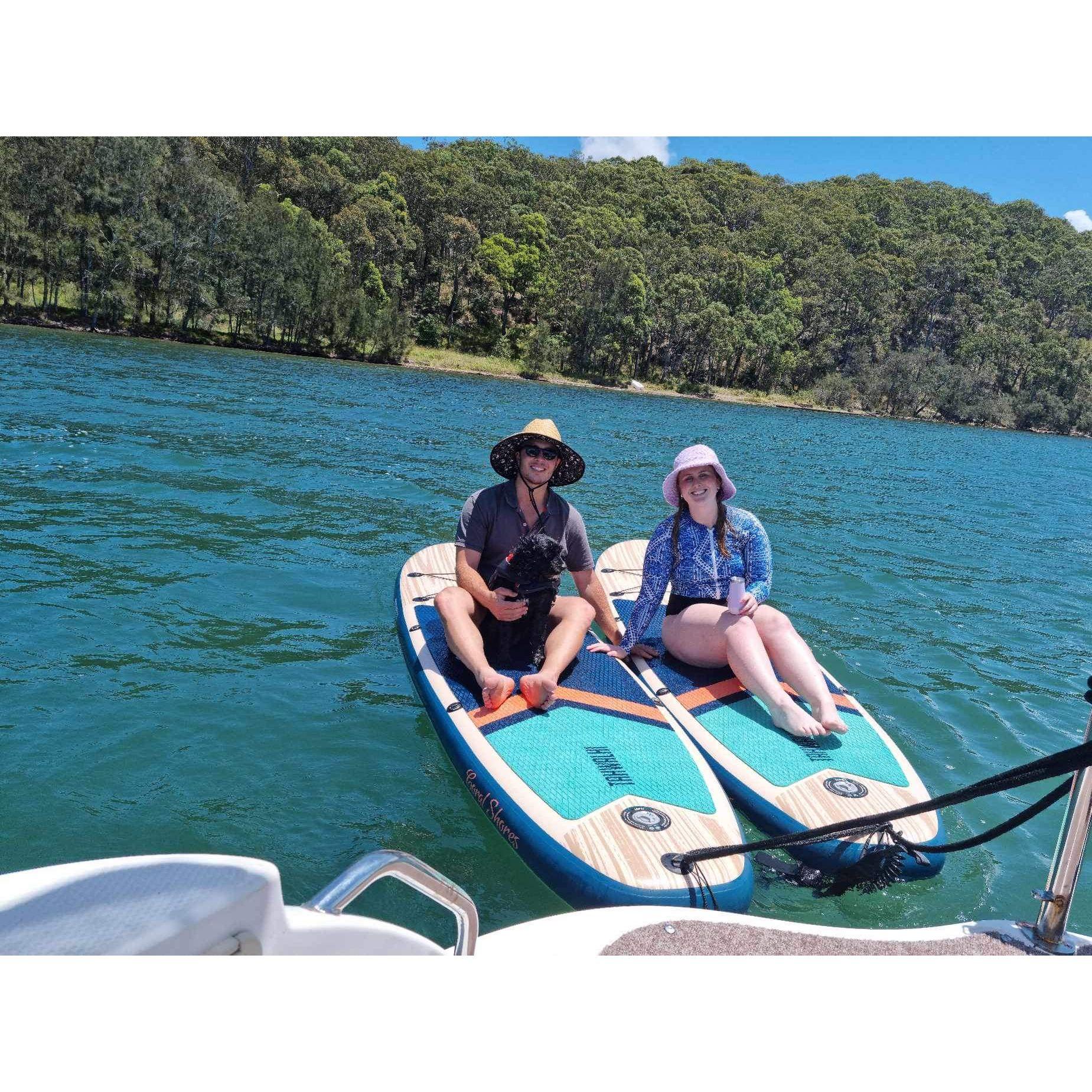 Our last Christmas before being a married couple (Milo loved the paddle board).