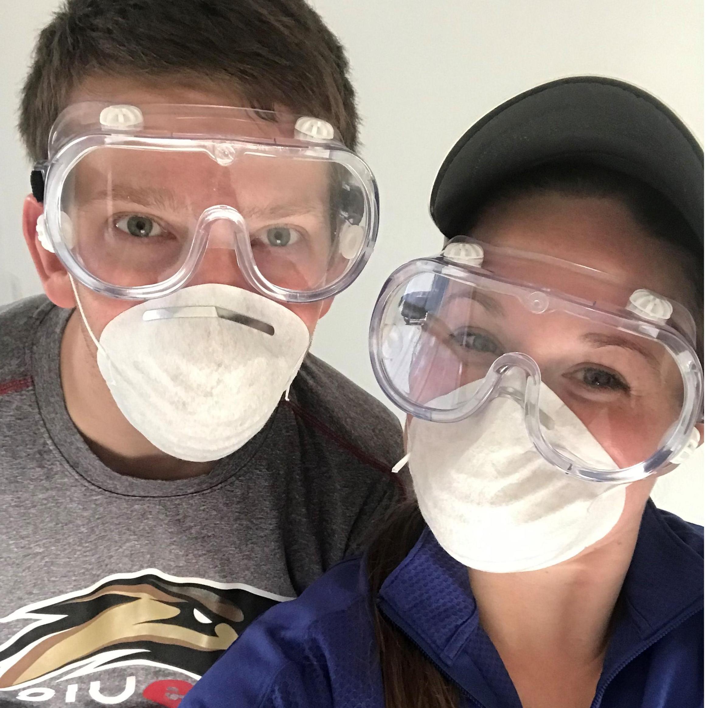 How we look 99% of the time these days as we continue to renovate our house.