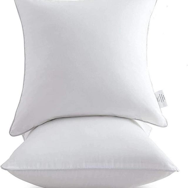 Oubonun 24 x 24 Pillow Inserts (Set of 2) - Throw Pillow Inserts with 100% Cotton Cover - 24 Inch Square Interior Sofa Pillow Inserts - Decorative Pillow Insert Pair - White Couch Pillow