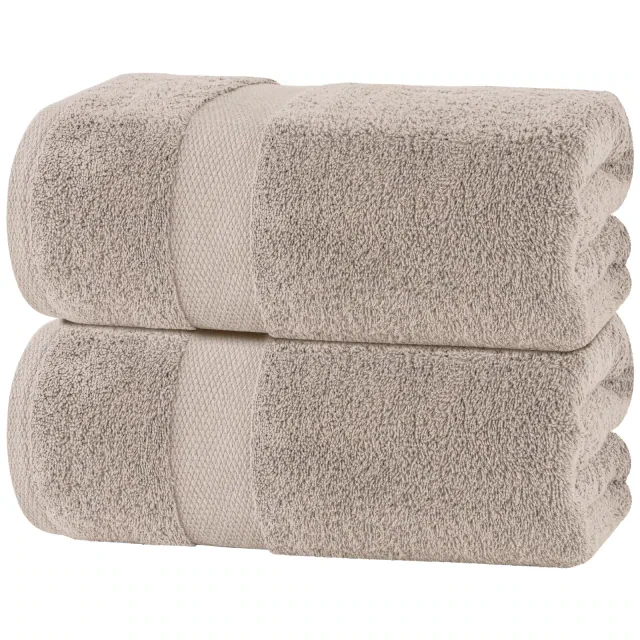 Wealuxe Luxury Soft Bath Sheet Towels - Cotton Luxury Bath Towels Extra Large - 2 Pack, Absorbent Hotel Quality Bath Towels Oversized - 35x70" Taupe
