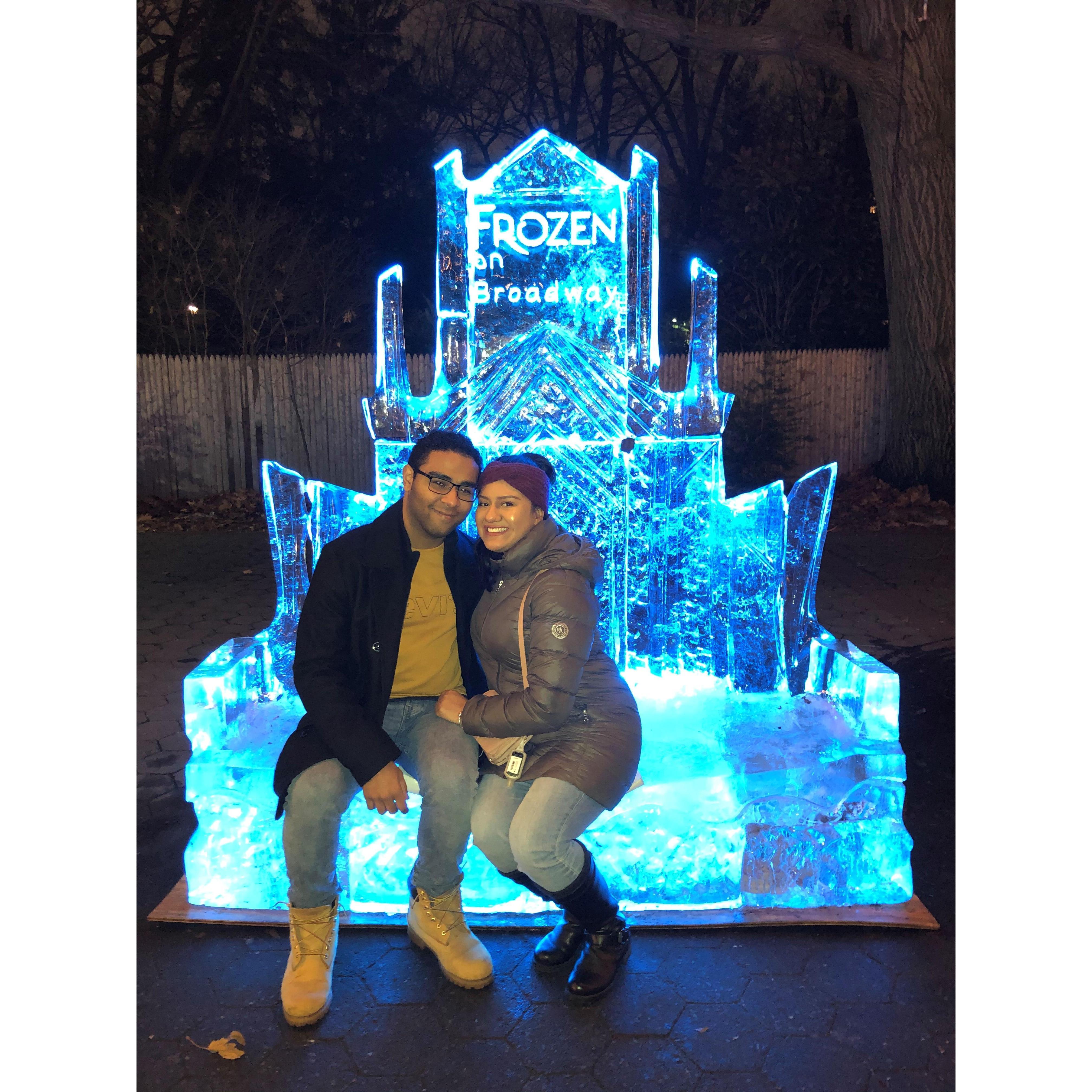 When we celebrated our anniversary at the Bronx Zoo! On New Year's Eve!