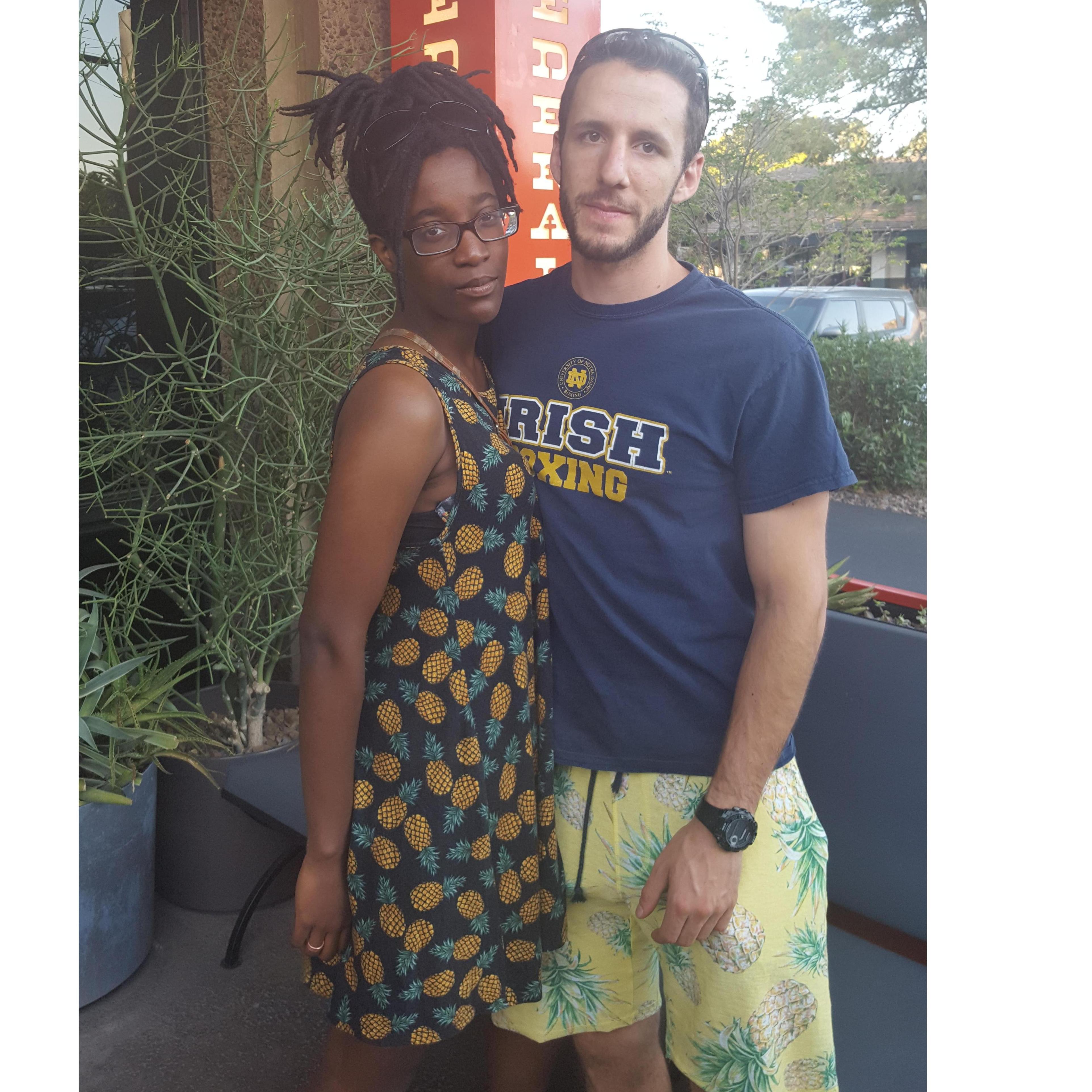 As you can tell we were super thrilled about matching