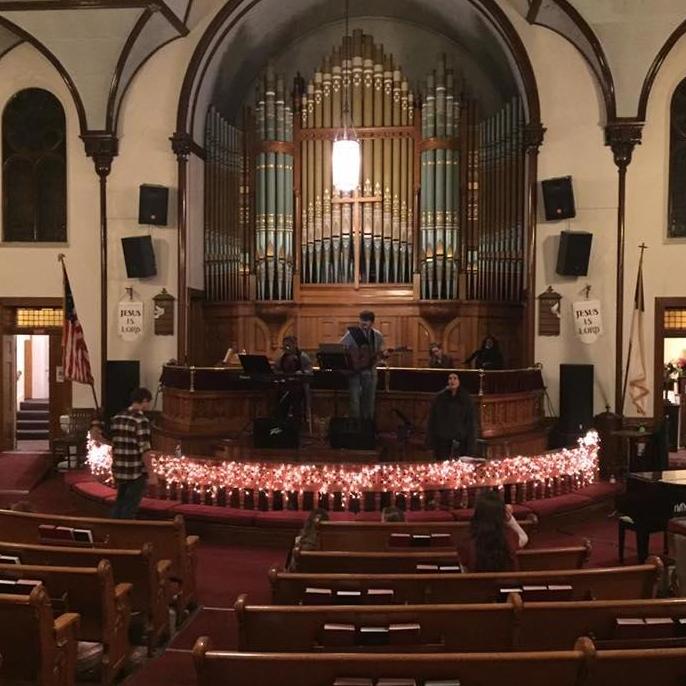 Leading worship together in Salem, MA.