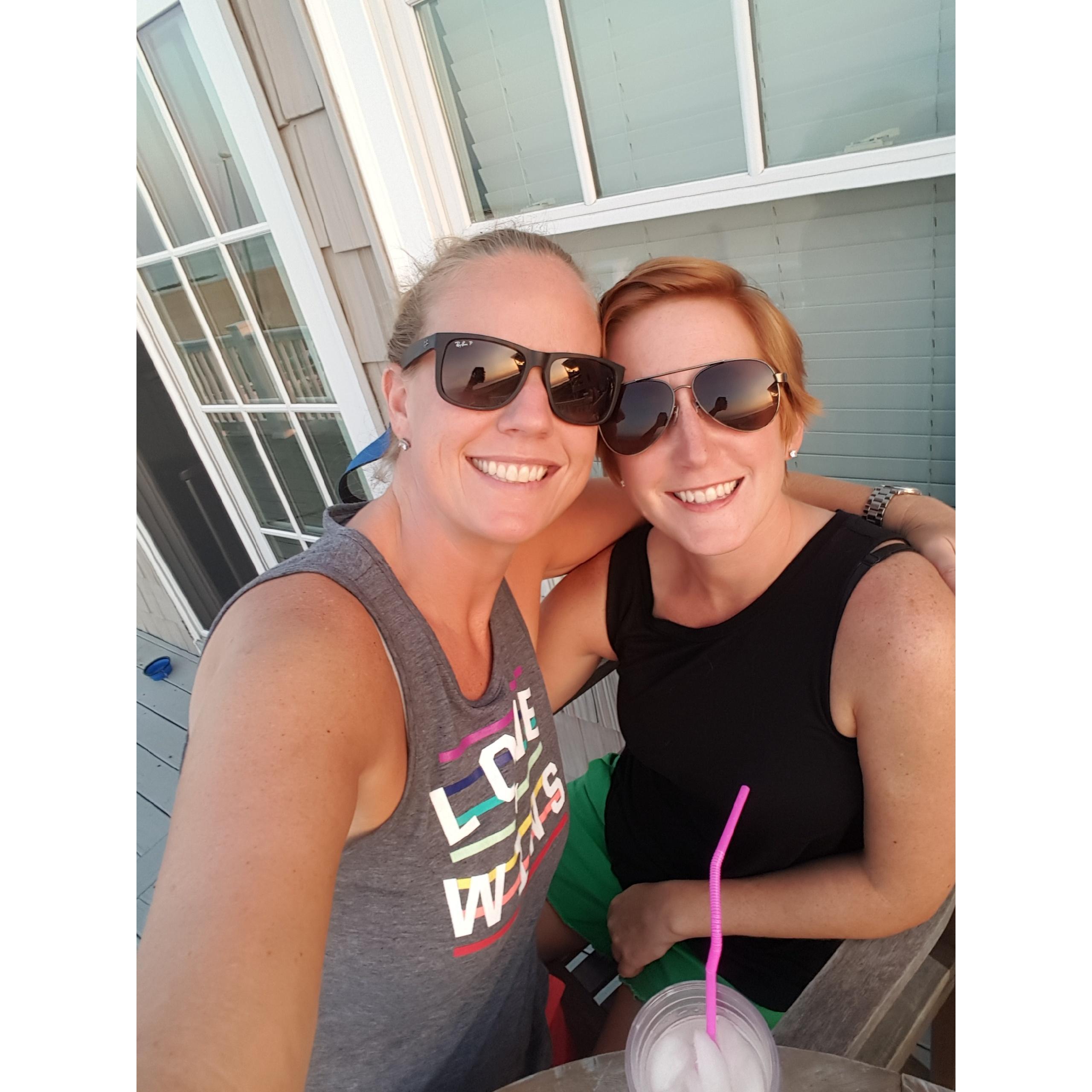 Enjoying a Friday night on the deck