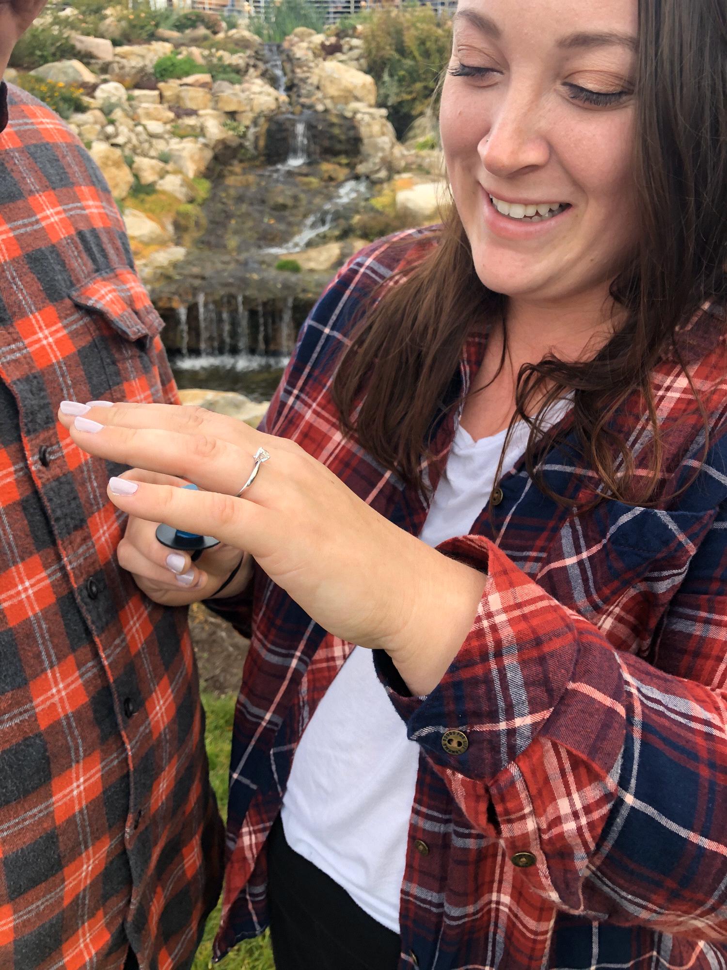 I pretty much blacked out when he got down on one knee. So, I have no idea what he said...