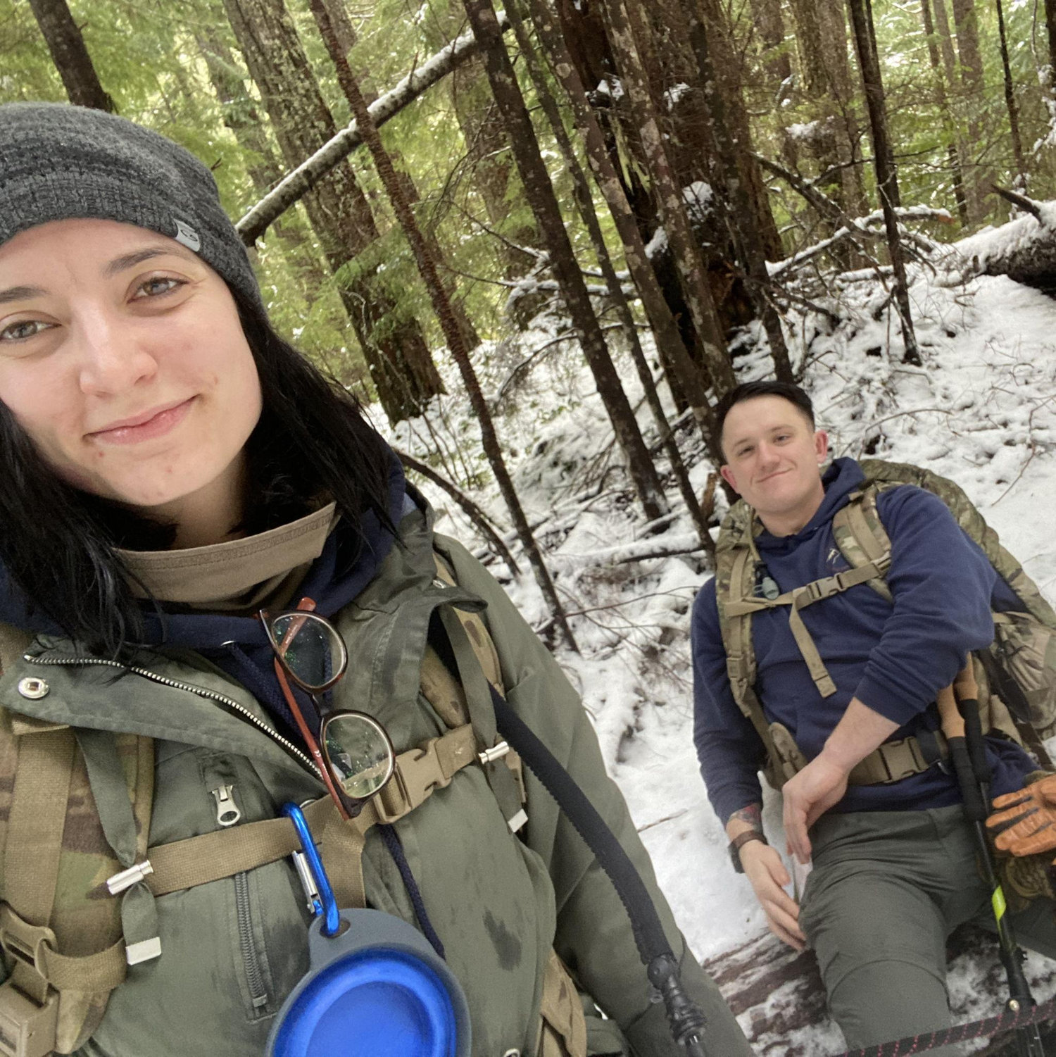 Backpacking near the Olympic National Forest in the snow. (FEB 2024)