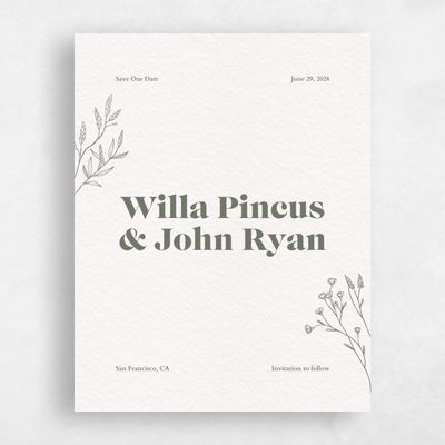 Beige Fall Wedding Save the Date - Sylvan Portrait