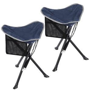 Blue / 2-pack Lightweight Folding Tripod Stools for Hunting and Camping
