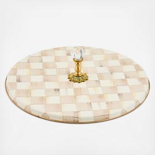 Mocha Check Stainless Steel Cheese Course