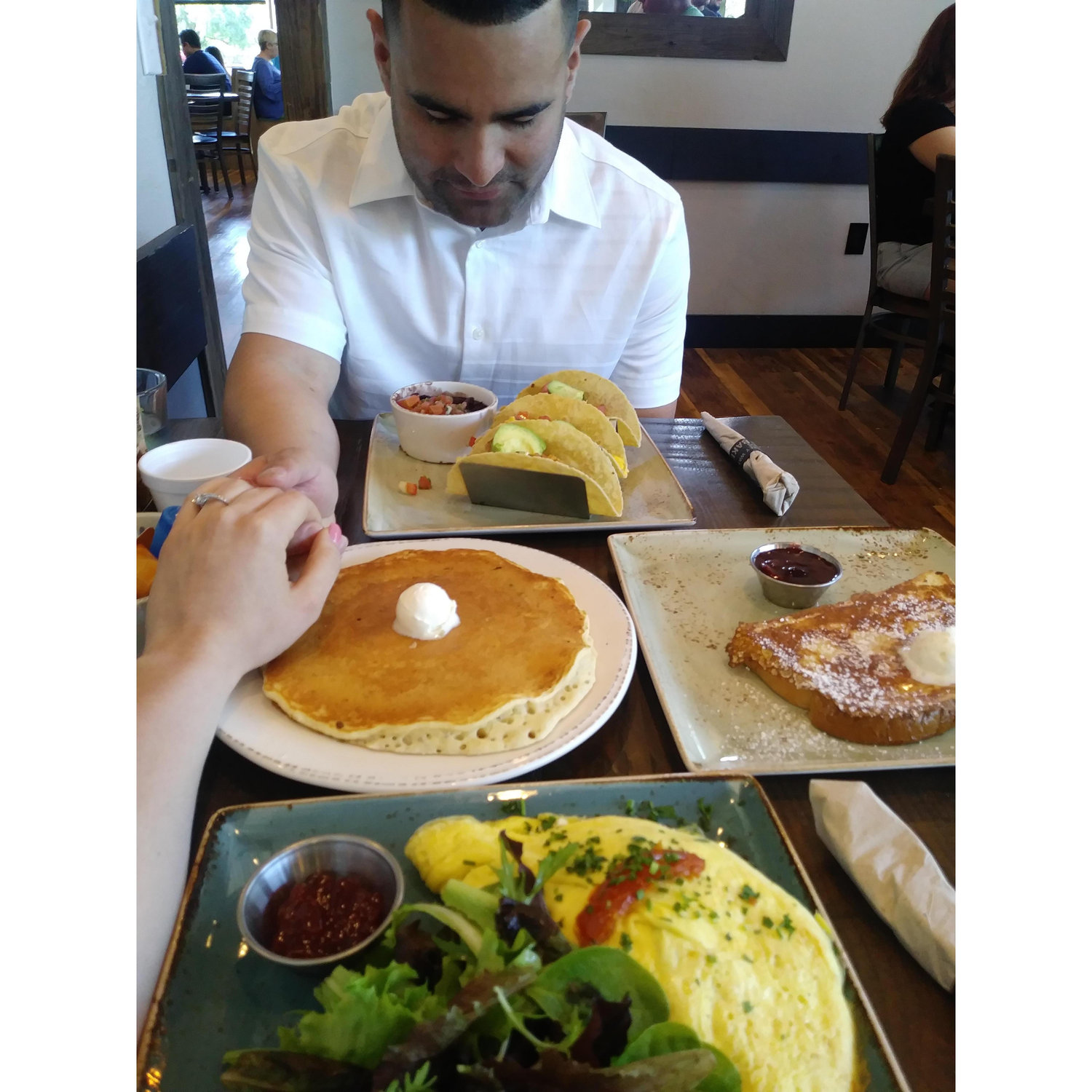 Our First Breakfast as an engaged couple while trying out a new place -- First Watch