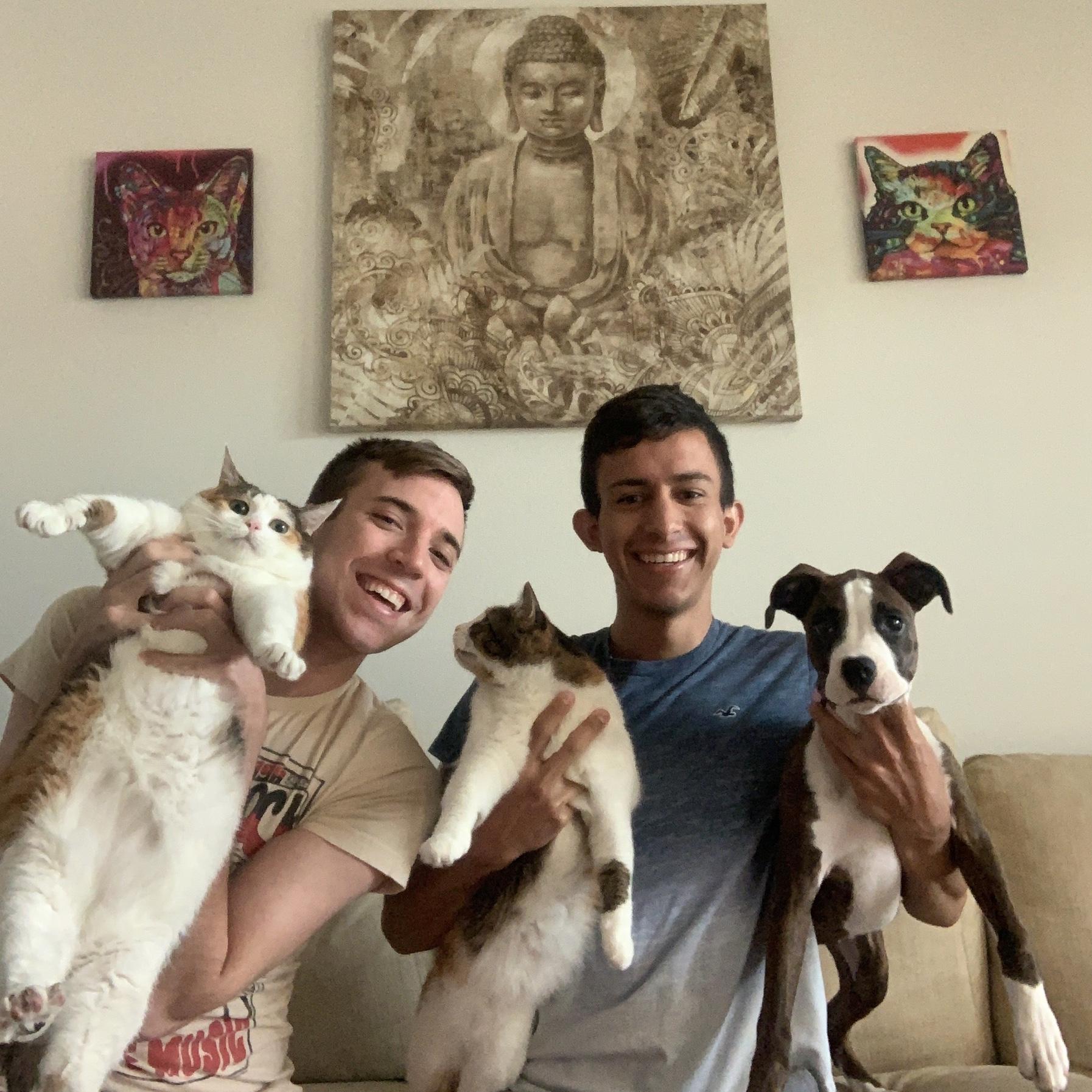 Us with our babies in our first home